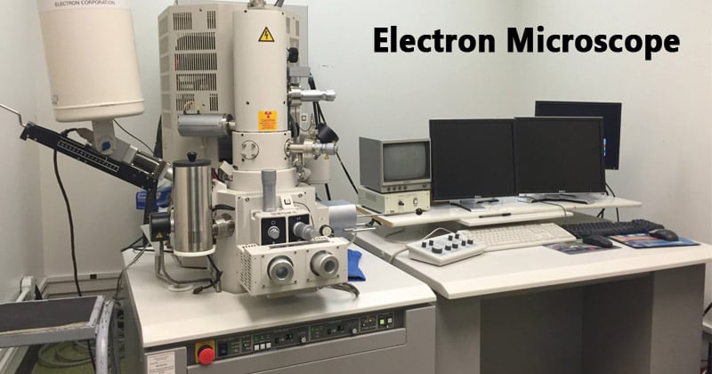 electron microscope with labels