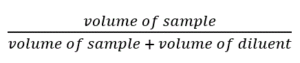 dilution factor of each tube