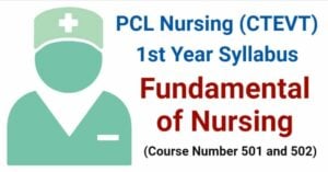 PCL Nursing 1st Year Syllabus- Fundamental of Nursing