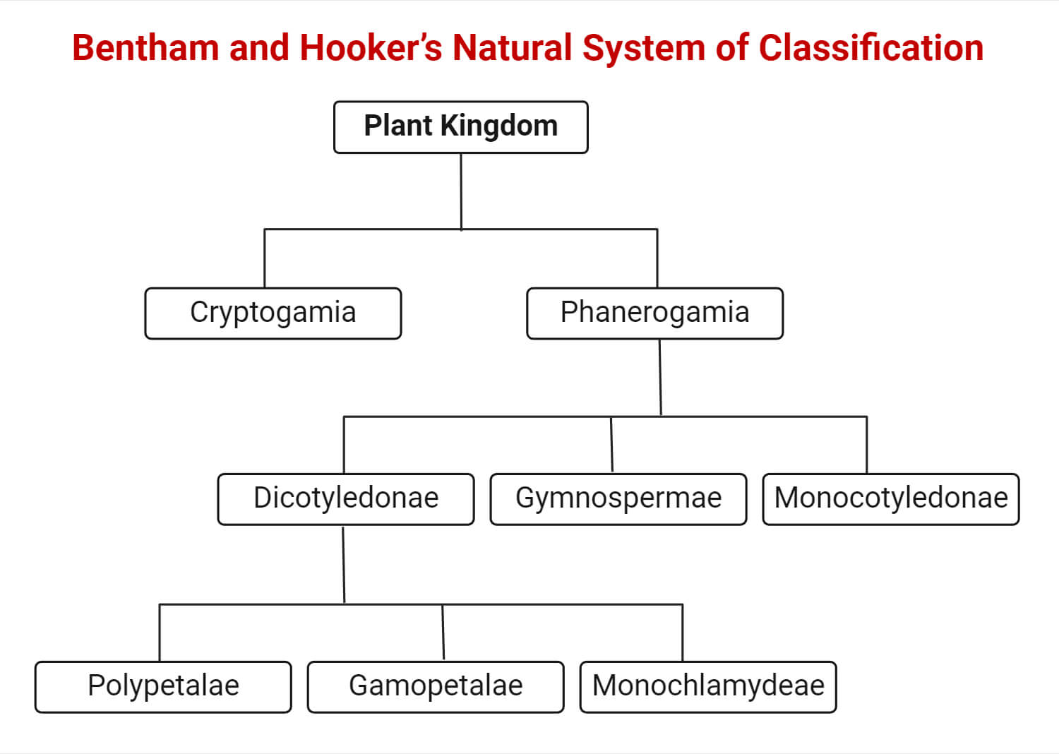 Bentham and Hooker’s Natural System of Classification